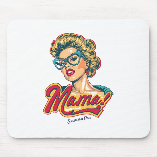 Personalised Retro  Mama Pop Art 2 Mouse Pad (Front)
