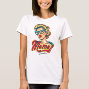 Personalised Retro  Mama Pop Art 2 T-Shirt