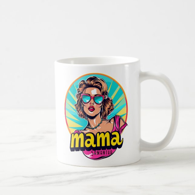 Personalised Retro  Mama Pop Art (3) Coffee Mug (Right)