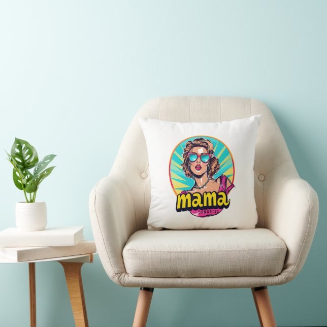 Personalised Retro  Mama Pop Art (3) Cushion (Chair)