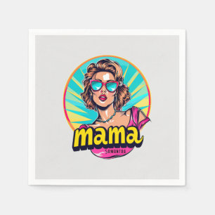 Personalised Retro  Mama Pop Art (3) Napkin