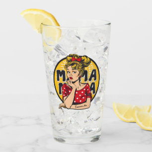 Personalised Retro Mama Pop Art (4) Glass