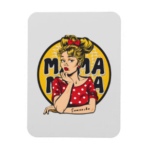 Personalised Retro Mama Pop Art (4) Magnet