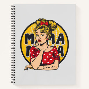 Personalised Retro  Mama Pop Art (4) Notebook