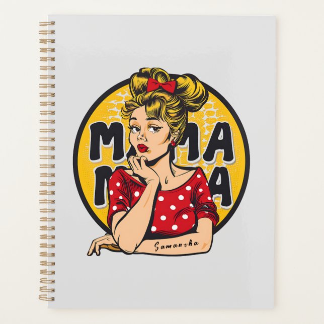 Personalised Retro  Mama Pop Art (4) Planner (Front)