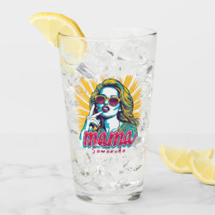Personalised Retro Mama Pop Art (5) Glass