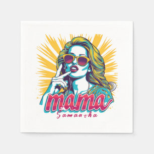 Personalised Retro Mama Pop Art (5) Napkin