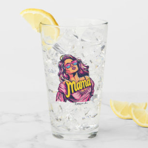 Personalised Retro Mama Pop Art (6) Glass