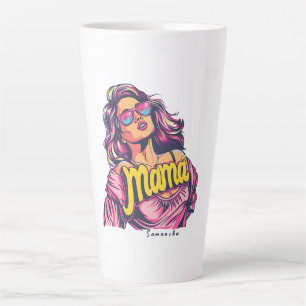 Personalised Retro  Mama Pop Art (6) Latte Mug