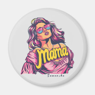Personalised Retro Mama Pop Art (6) Magnet