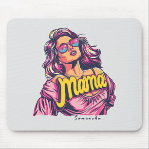Personalised Retro Mama Pop Art (6) Mouse Pad