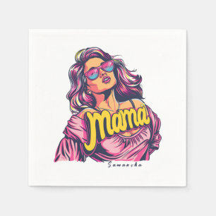 Personalised Retro  Mama Pop Art (6) Napkin