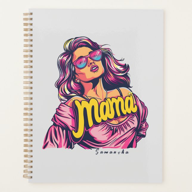 Personalised Retro  Mama Pop Art (6) Planner (Front)