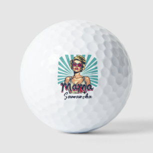 Personalised Retro  Mama Pop Art (7) Golf Balls