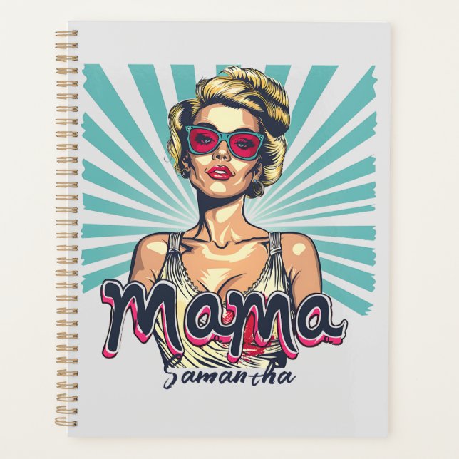 Personalised Retro  Mama Pop Art (7) Planner (Front)