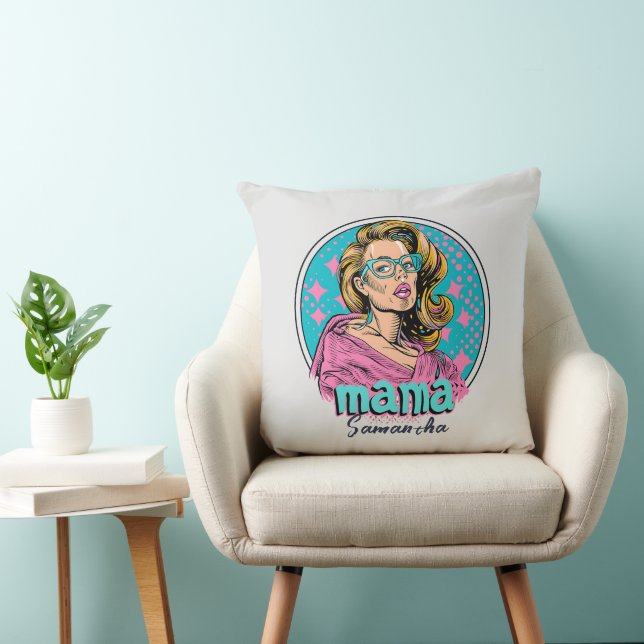 Personalised Retro  Mama Pop Art (8) Cushion (Chair)