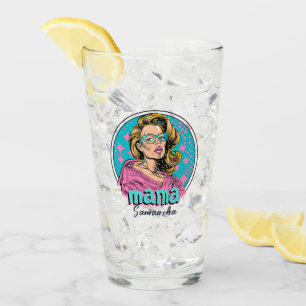 Personalised Retro Mama Pop Art (8) Glass