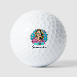 Personalised Retro Mama Pop Art (8) Golf Balls