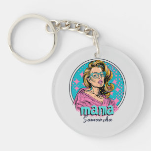 Personalised Retro  Mama Pop Art (8) Key Ring