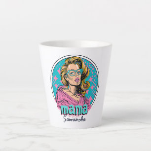 Personalised Retro  Mama Pop Art (8) Latte Mug