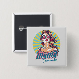 Personalised Retro Mama Pop Art (9) 15 Cm Square Badge