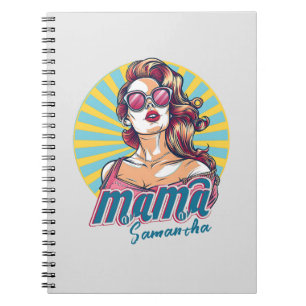 Personalised Retro Mama Pop Art (9) Notebook