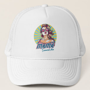 Personalised Retro Mama Pop Art (9) Trucker Hat
