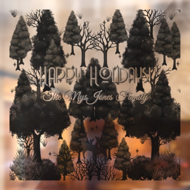 Personalised Retro Minimalist Black Holiday Trees (Sheet 2)