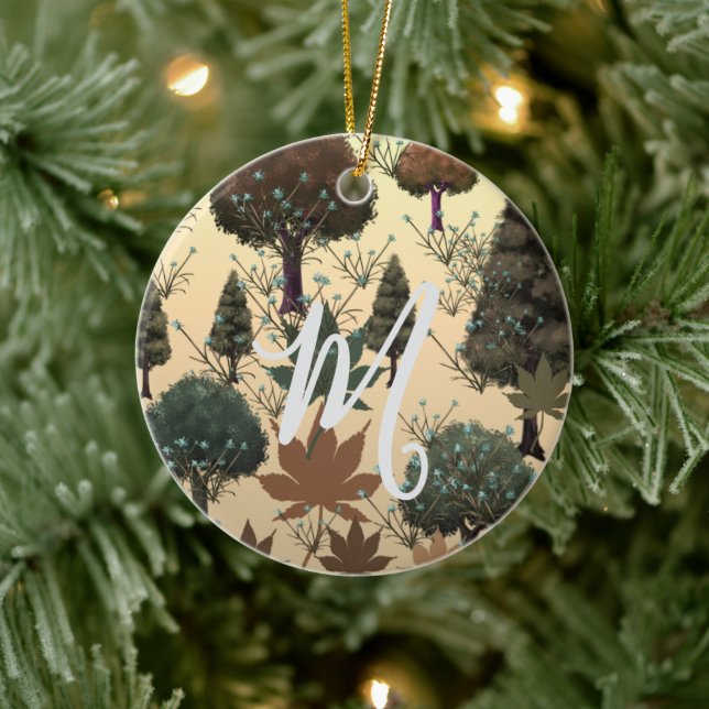 Personalised Retro Minimalist Holiday Trees Ceramic Tree Decoration (Tree)