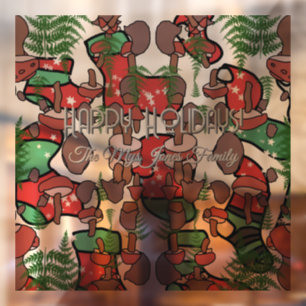 Personalised Retro Minimalist Mushroom Holidays