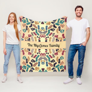 Personalised Retro Minimalist Sole Marks Fleece Blanket