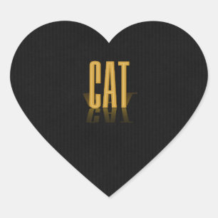 Personalised Retro Movie Poster Cat Gold Heart Sticker