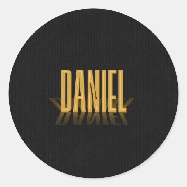 Personalised Retro Movie Poster Daniel Gold Classic Round Sticker (Front)