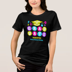 Personalised Retro Neon Graduation Tri-Blend Shirt