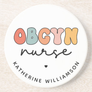 Personalised Retro OBGYN Nurse Coaster