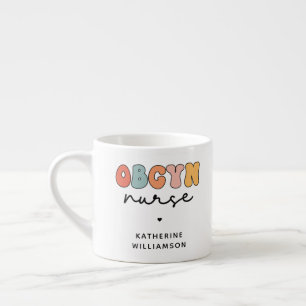 Personalised Retro OBGYN Nurse Espresso Cup