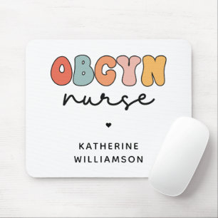 Personalised Retro OBGYN Nurse Mouse Pad