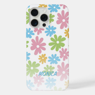 Personalised Retro Pastel Floral Art Pattern iPhone 15 Pro Max Case