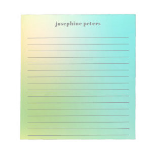 Personalised Retro Pastel Mint Green Gradient Notepad