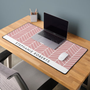 Personalised Retro Pink Desk Mat
