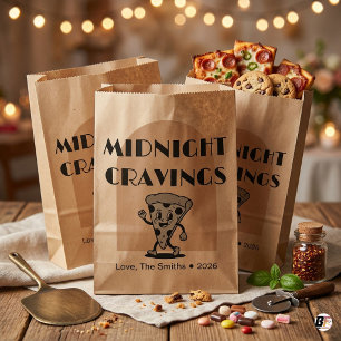 Personalised Retro Pizza Midnight Cravings Wedding Favour Bags