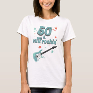 Personalised Retro Rock 50 Still Rockin' Birthday T-Shirt
