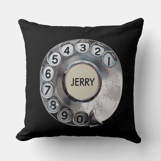 Personalised Retro Rotary Dial Phone  Cushion (Front)