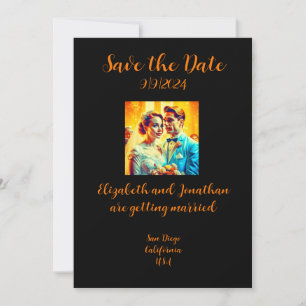 Personalised Retro Save the Date Wedding Card