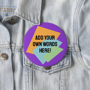 Personalised Retro Shapes 10 Cm Round Badge