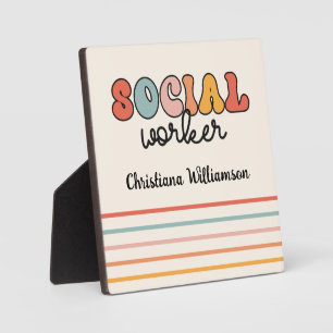 Personalised Retro Social Worker Plaque