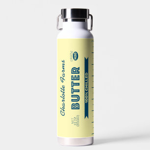 Personalised Retro Stick of Butter Yellow Water Bottle