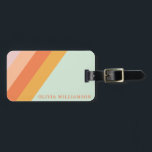 Personalised Retro Stripes Mint Peach Pastel Luggage Tag<br><div class="desc">Personalised Retro Stripes Mint Peach Pastel Luggage Tag</div>