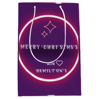 PERSONALISED RETRO STYLE CHRISTMAS VINTAGE MEDIUM GIFT BAG