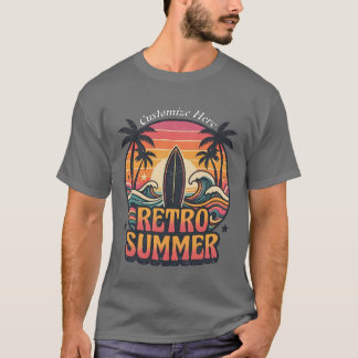 Personalised Retro Summer Surf T-Shirt | Custom 